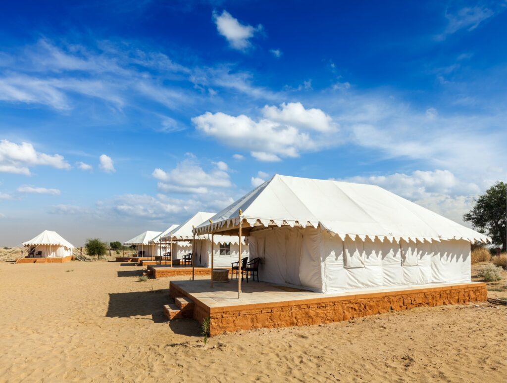 Luxury tent camp, India