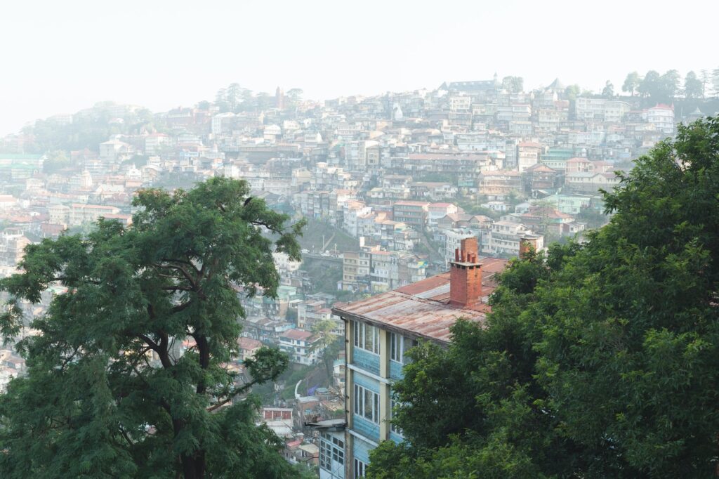 View of Shimla city in Indian Himalayas