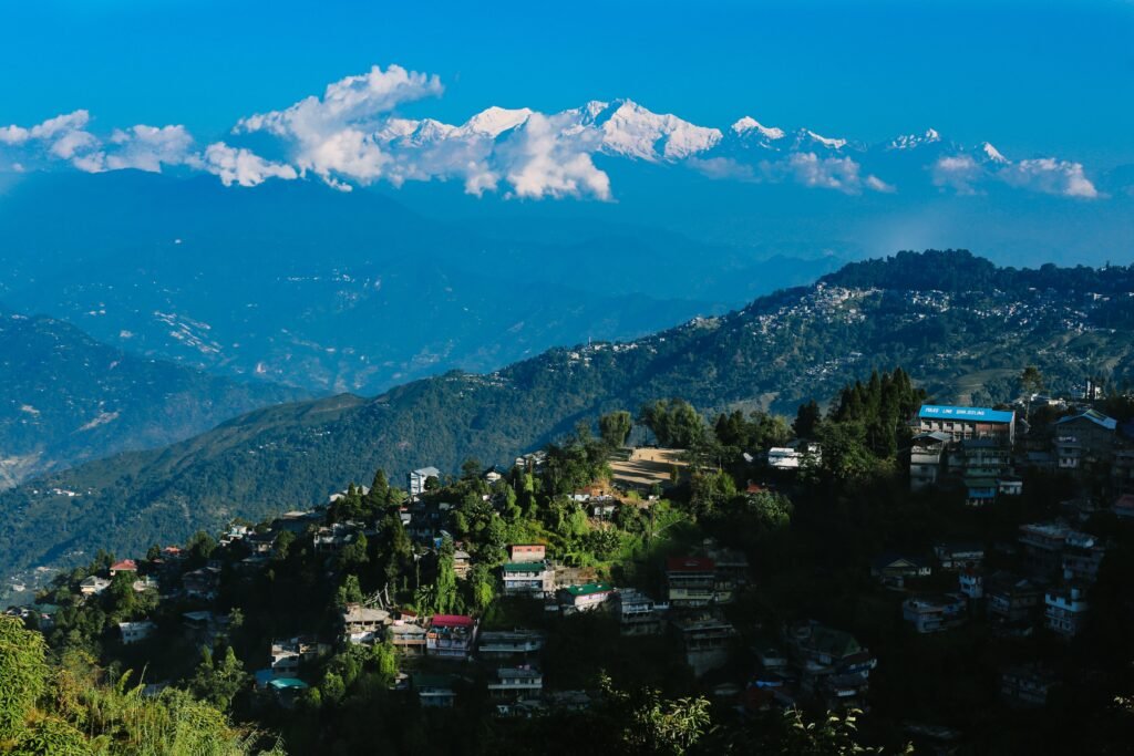 A unique landscape photo of Darjeeling Hills in West Bengal, India