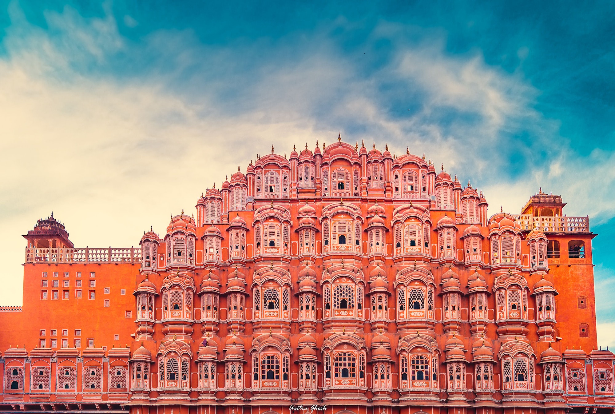 Spectacular shot of Hawa Mahal of Jaipur (Palace of Wind), India