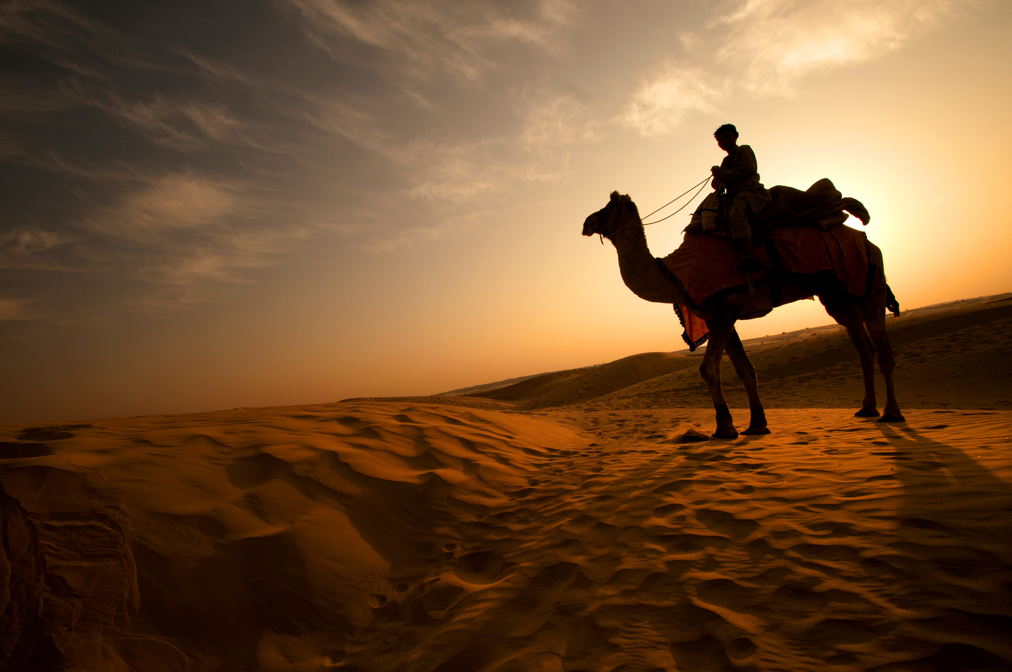 Thar desert on sunset, Rajasthan, India